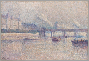 The Banks of the Seine River in Paris [1893] by Maximilien Luce [1858–1941]